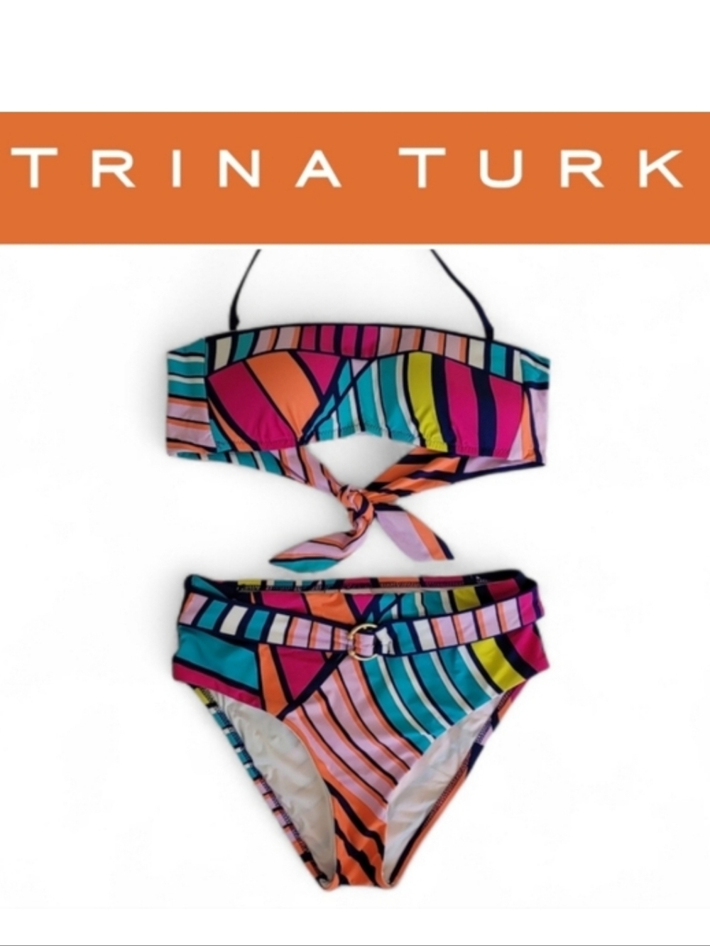 Trina Turk Multicolor Geometric Bikini